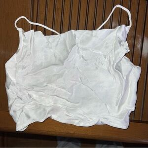 Zara White Satin Camisole Top